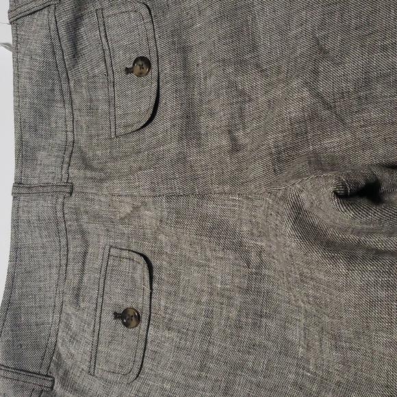 Ann Taylor Career Dress Pants Flat Front Wide Leg Linen Blend - Picture 9 of 11